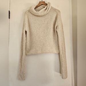 Free People Cream Turtleneck Sweater